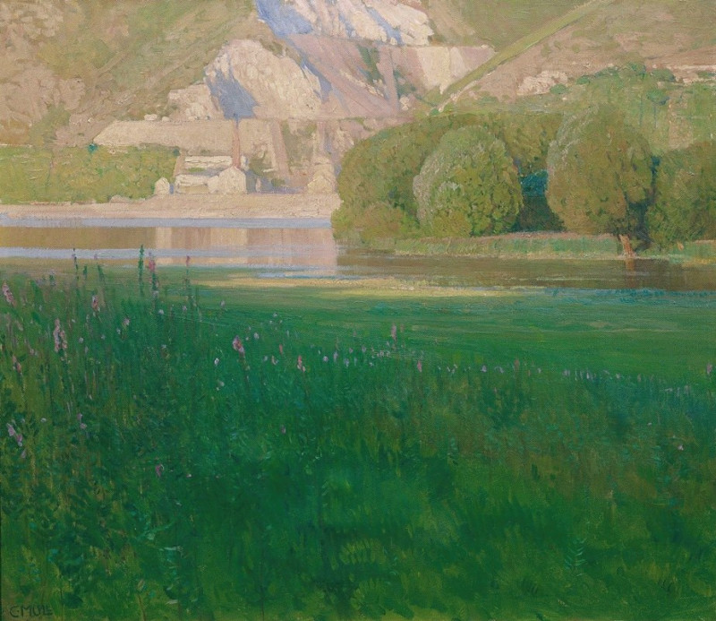 Carl Moll reprodukcija Abenddämmerung. Steinbruch an der Donau (1902), VISOS REPRODUKCIJOS , paveikslai, reprodukcijos internetu