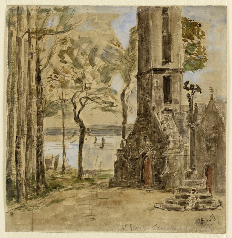 Eugène Boudin reprodukcija Calvaire breton (19th century), VISOS REPRODUKCIJOS , paveikslai, reprodukcijos internetu