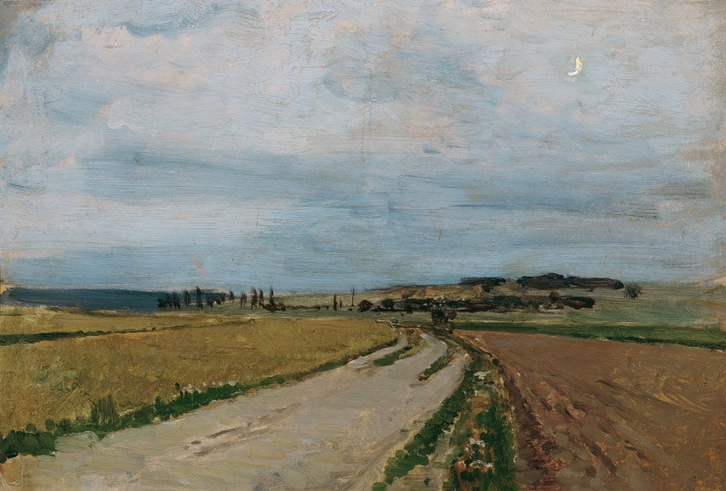 Carl Moll reprodukcija Stimmungsstudie Abend, Michelhausen (Plankenberg) (1888), VISOS REPRODUKCIJOS , paveikslai, reprodukci...