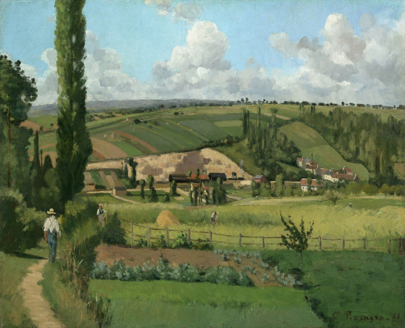 Landscape at Les Pâtis,Pontoise (1868) reproduction of painting by Camille Pissarro. ALL GICLEE PRINTS