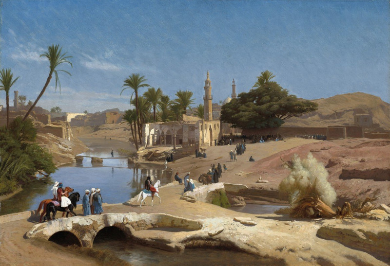 View of Medinet El-Fayoum (c. 1868-1870) reproduction of painting by Jean-Léon Gérôme. ALL GICLEE PRINTS