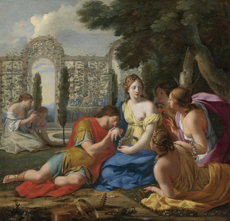 Eustache Le Sueur reprodukcija Polyphilus And Polia Accompanied By Nymphs On Island Of Cythera, VISOS REPRODUKCIJOS , paveiks...