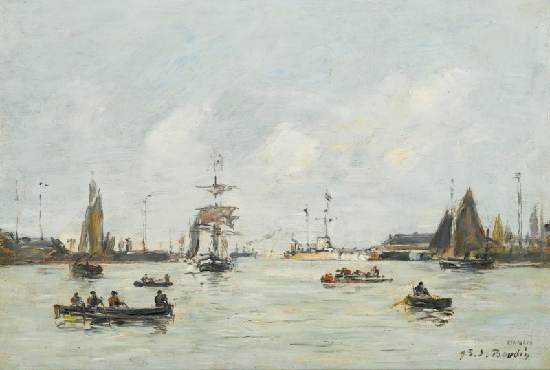 Le Havre. L’avant-Port (1893) reproduction of painting by Eugène Boudin. ALL GICLEE PRINTS