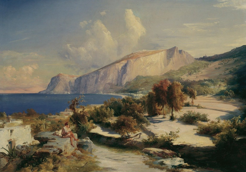 Nachmittag auf Capri (1829) reproduction of painting by Carl Blechen. ALL GICLEE PRINTS