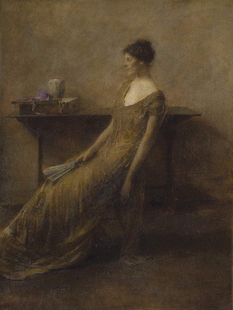 Lady in Gold reproduction of painting by Thomas Wilmer Dewing. ALL GICLEE PRINTS