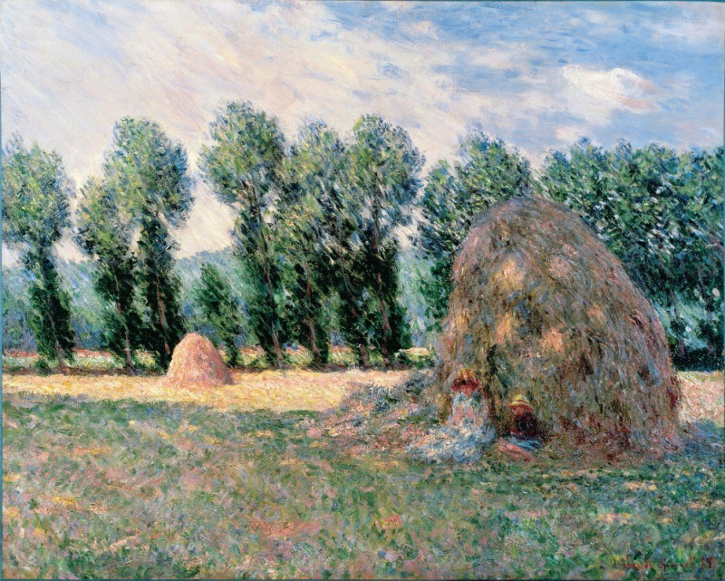 Haystacks (1885) reproduction of painting by Oscar-Claude Monet. ALL GICLEE PRINTS