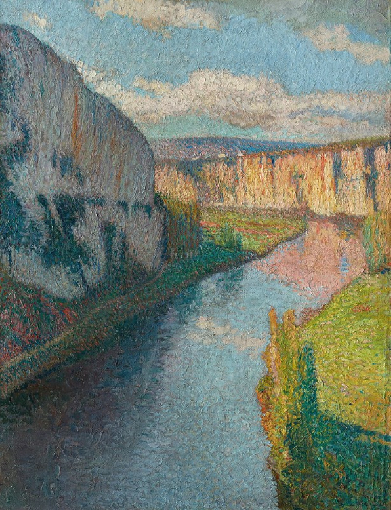 La Vallée du Lot, près de Saint-Cirq-Lapopie (1910) reproduction of painting by Henri Martin. ALL GICLEE PRINTS