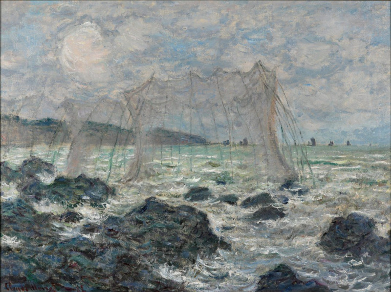 Fishing nets at Pourville (1882) reproduction of painting by Oscar-Claude Monet. ALL GICLEE PRINTS