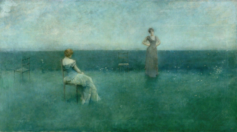 The Recitation (1891) reproduction of painting by Thomas Wilmer Dewing. ALL GICLEE PRINTS