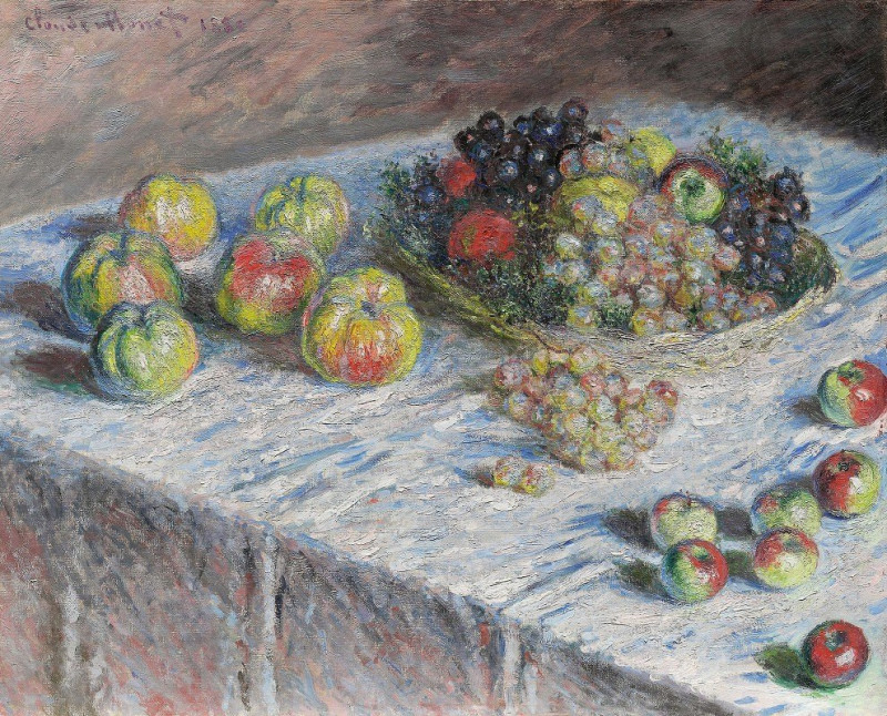 Apples and Grapes (1880) reproduction of painting by Oscar-Claude Monet. ALL GICLEE PRINTS