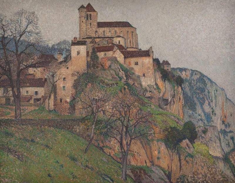 Saint-Cirq-Lapopie reproduction of painting by Henri Martin. ALL GICLEE PRINTS