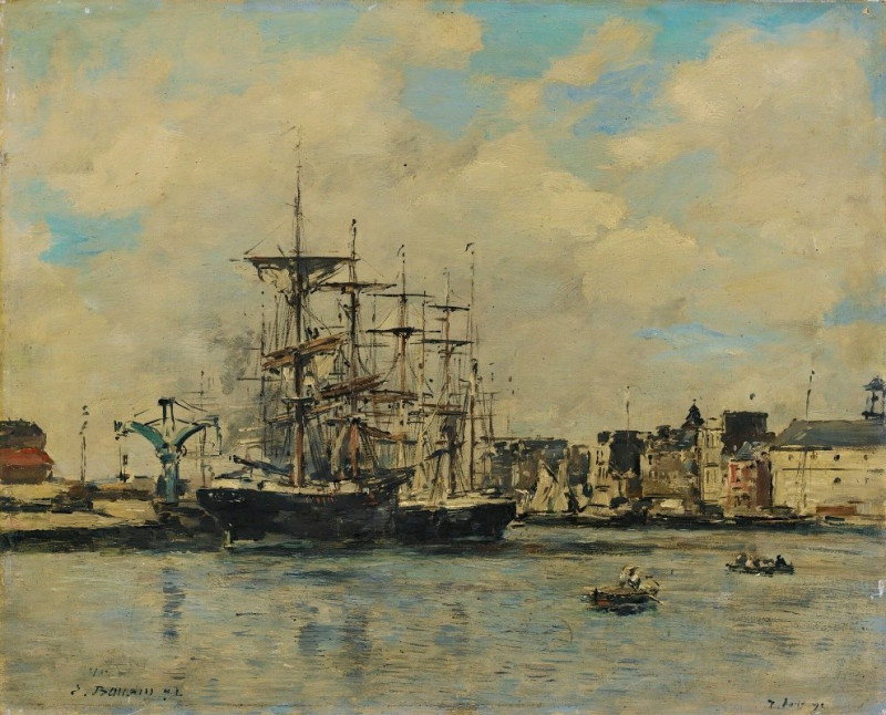 Le Havre. Bassin De La Barre (1892) reproduction of painting by Eugène Boudin. ALL GICLEE PRINTS