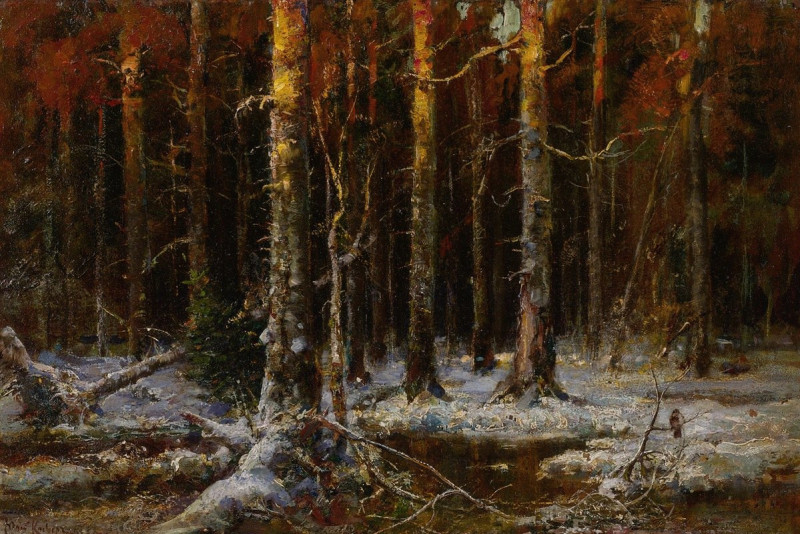 Forest In Winter (1912) reproduction of painting by Julius Sergius Klever. ALL GICLEE PRINTS