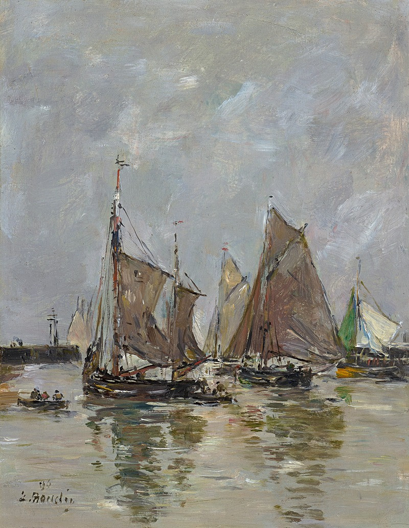 Eugène Boudin reprodukcija Trouville, l’appareillage des sardiniers (1894), VISOS REPRODUKCIJOS , paveikslai, reprodukcijos i...