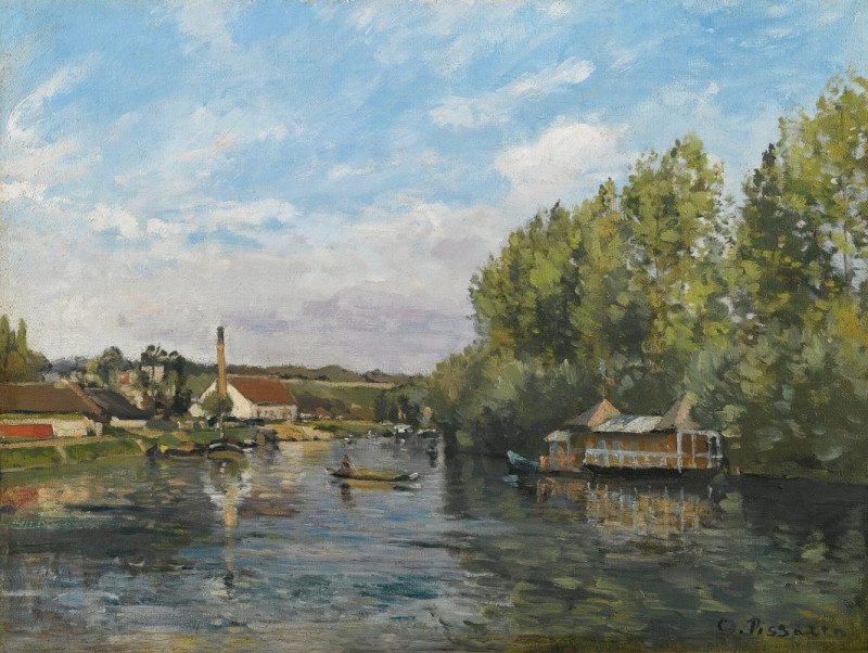 Camille Pissarro reprodukcija La Seine À Port-Marly (circa 1872), VISOS REPRODUKCIJOS , paveikslai, reprodukcijos internetu