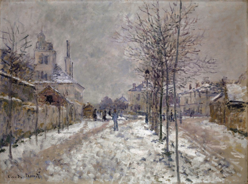 The Snow-Covered Boulevard De Pontoise In Argenteuil (1875) reproduction of painting by Oscar-Claude Monet. ALL GICLEE PRINTS