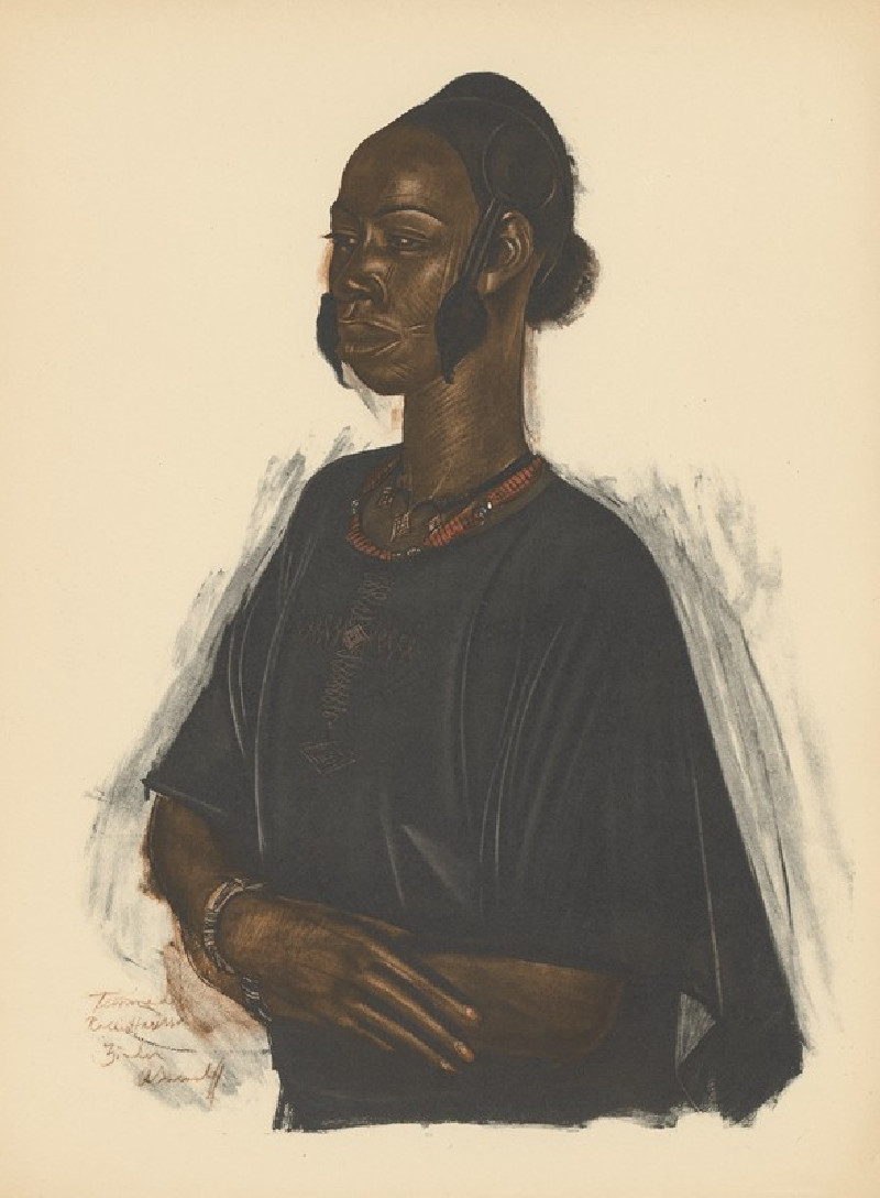 Dessins et peintures d’Afrique pl 2 (1927) reproduction of painting by Alexandre Jacovleff. ALL GICLEE PRINTS