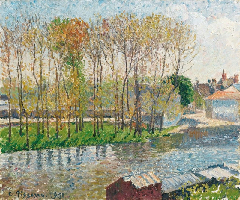 Bords Du Loing À Moret (1901) reproduction of painting by Camille Pissarro. ALL GICLEE PRINTS