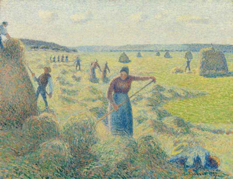 La Récolte des Foins, Éragny reproduction of painting by Camille Pissarro. ALL GICLEE PRINTS