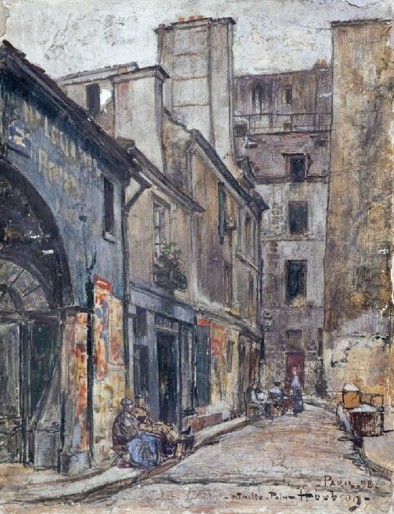 La rue Taille-Pain (1898) reproduction of painting by Frédéric Houbron. ALL GICLEE PRINTS