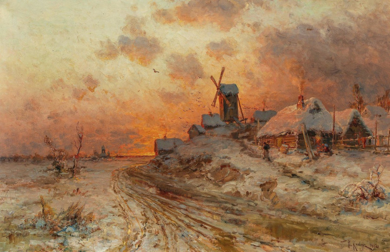 Homecoming at sunset (1912) reproduction of painting by Julius Sergius Klever. ALL GICLEE PRINTS