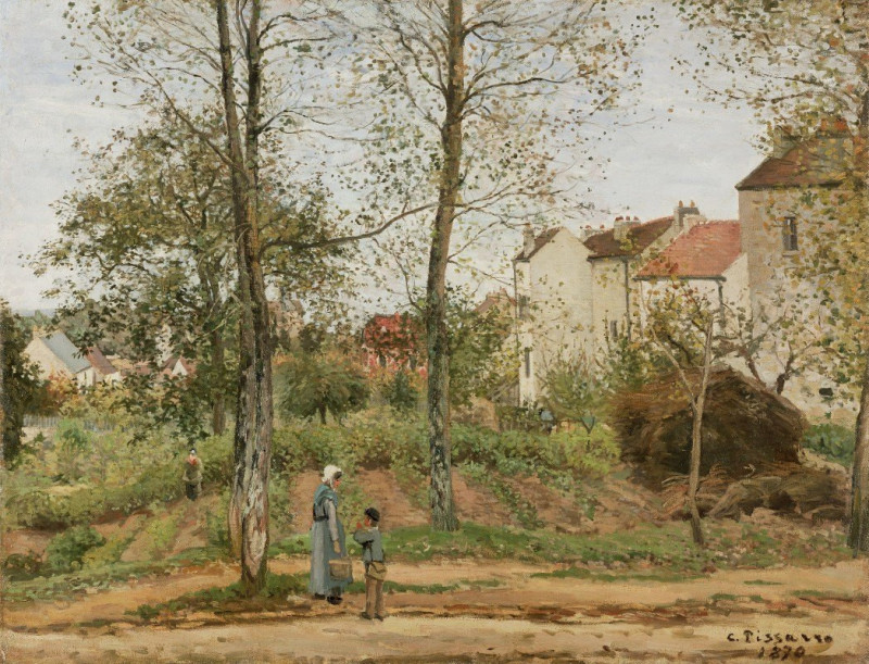 Houses at Bougival (Autumn) reproduction of painting by Camille Pissarro. ALL GICLEE PRINTS