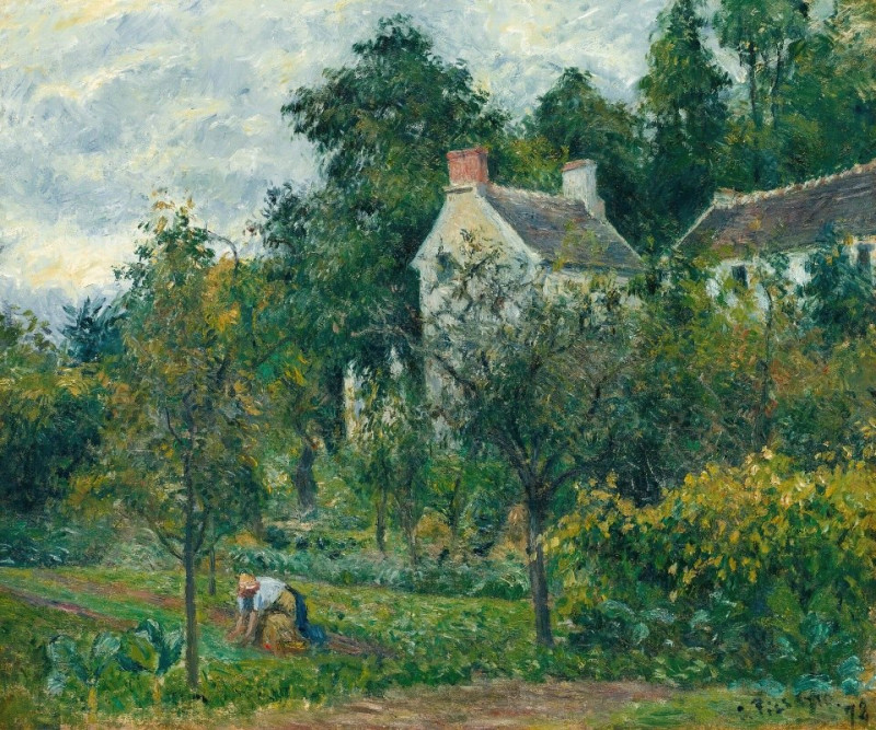 La Maison Rondest Et Son Jardin À L’hermitage, Pontoise (1878) reproduction of painting by Camille Pissarro. ALL GICLEE PRINTS