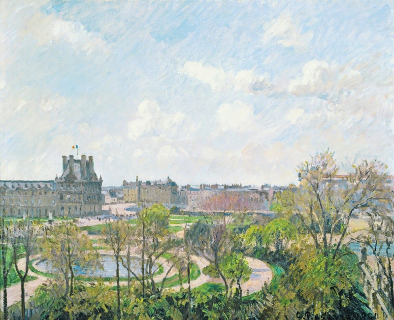 Camille Pissarro reprodukcija Le Jardin Des Tuileries Et Le Pavillon De Flore, Matin, Printemps (1900), VISOS REPRODUKCIJOS ,...