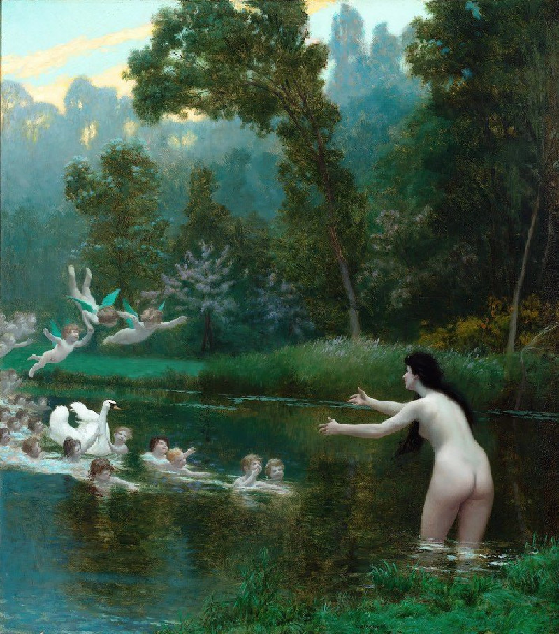 Jean-Léon Gérôme reprodukcija Leda And The Swan (1895), VISOS REPRODUKCIJOS , paveikslai, reprodukcijos internetu