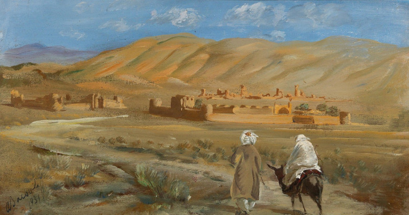 In the desert of Afghanistan (1931) reproduction of painting by Alexandre Jacovleff. ALL GICLEE PRINTS