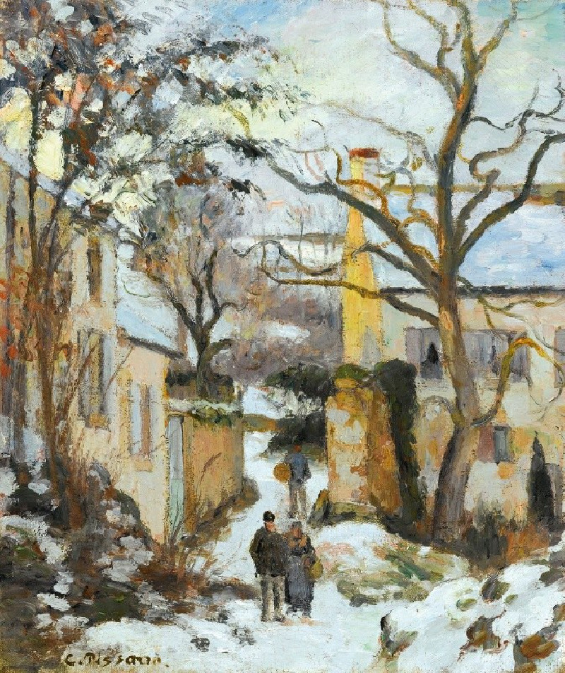 Camille Pissarro reprodukcija La Maison Rondest Sous La Neige, Pontoise Or Chemin De L’hermitage, Pontoise, Sous La Neige (ci...