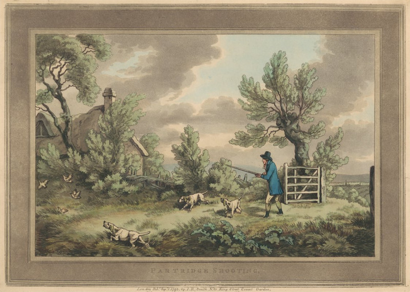 Partridge Shooting (1793) reproduction of painting by Samuel Howitt. ALL GICLEE PRINTS