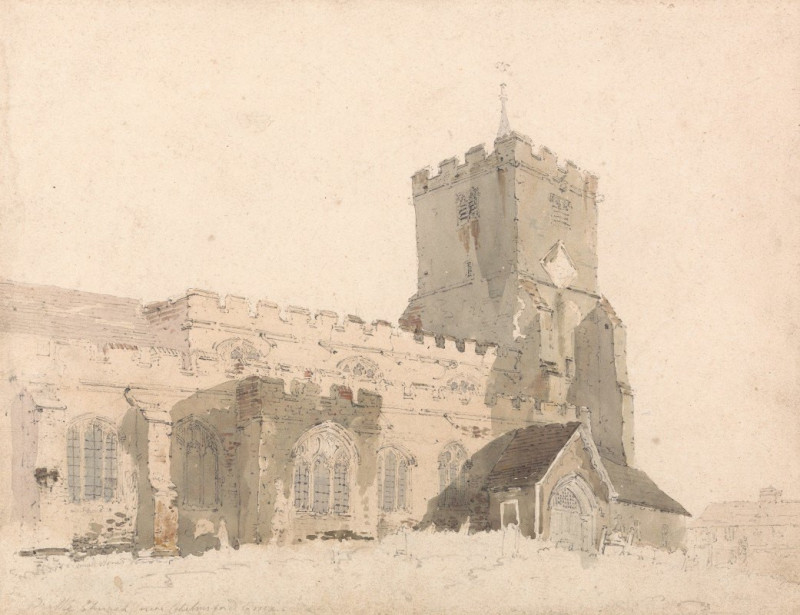 Thomas Girtin reprodukcija Writtle Church, Essex (ca. 1795), VISOS REPRODUKCIJOS , paveikslai, reprodukcijos internetu