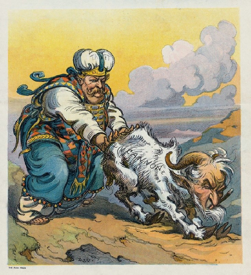 The goat of Cannonism (1910) reproduction of painting by Udo Keppler. ALL GICLEE PRINTS