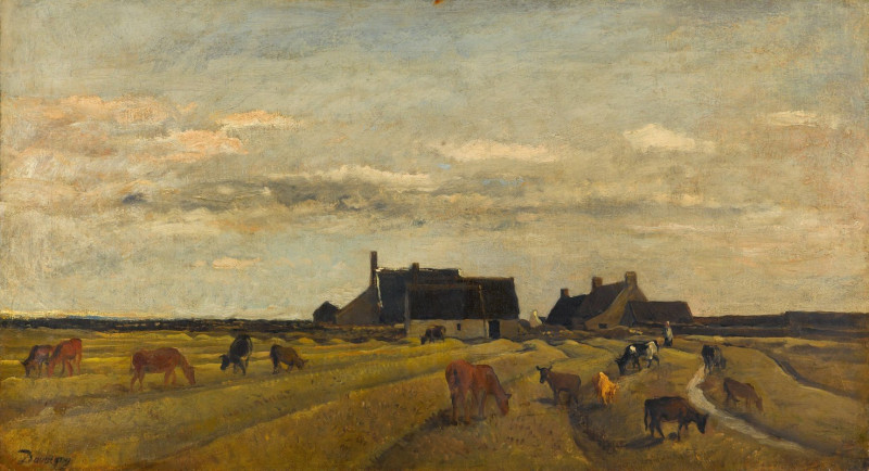 Farm at Kerity, Brittany reproduction of painting by Charles François Daubigny. ALL GICLEE PRINTS