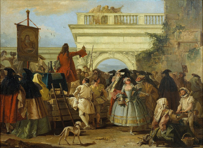 The Charlatan (1756) reproduction of painting by Giovanni Domenico Tiepolo. ALL GICLEE PRINTS