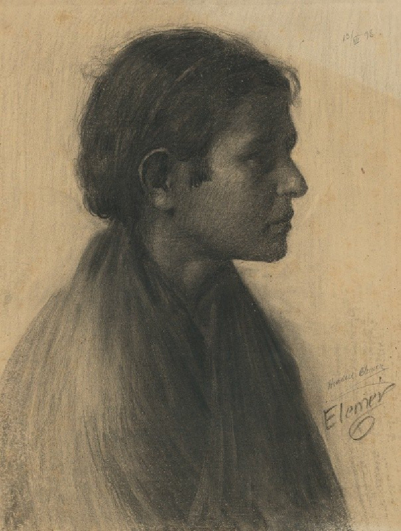 Study of a woman (1898) reproduction of painting by Elemír Halász-Hradil. ALL GICLEE PRINTS