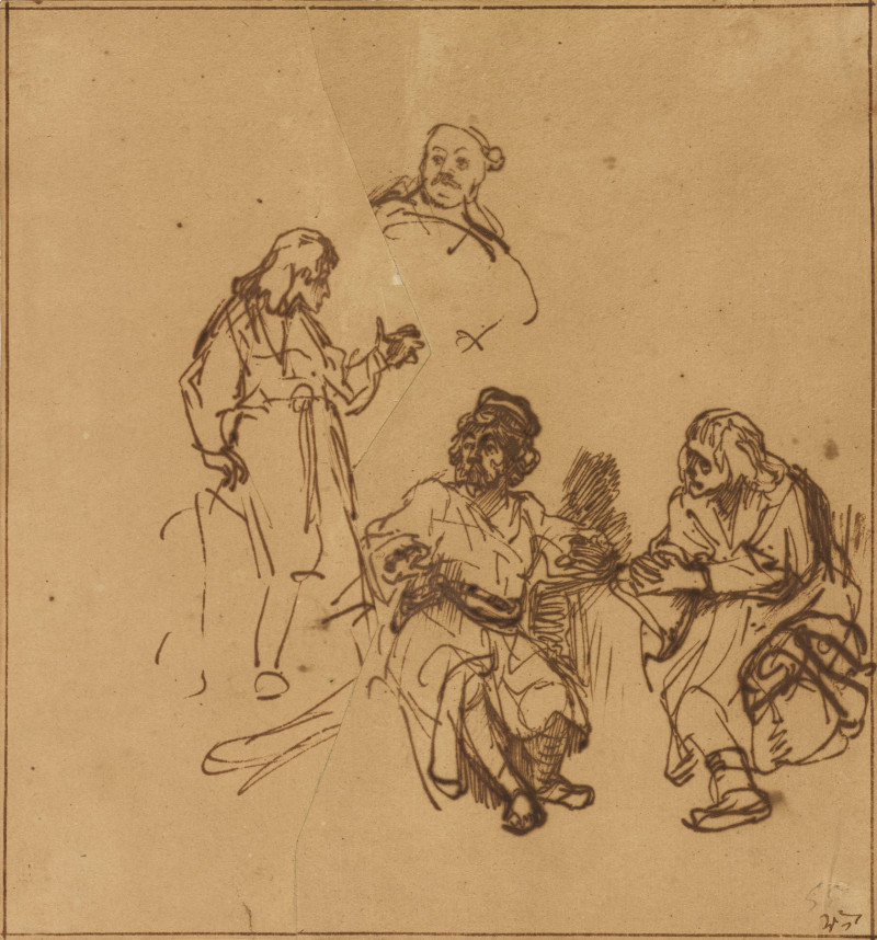 Rembrandt van Rijn reprodukcija Joseph in Prison Interpreting the Dreams of Pharoah’s Baker and Butler (1639), VISOS REPRODUK...