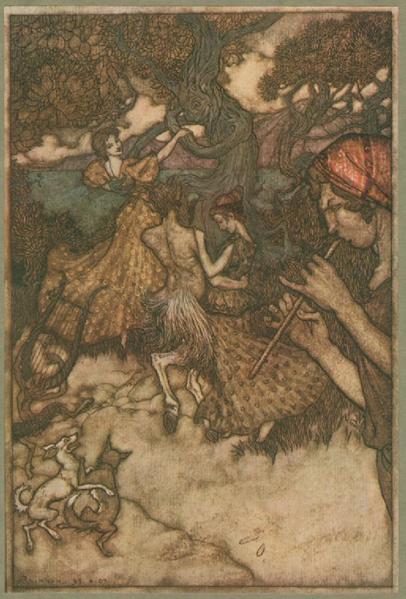 If Orpheus first produced the waltz (1911) reproduction of painting by Arthur Rackham. ALL GICLEE PRINTS