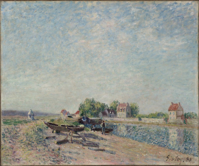 Saint-Mammès, Loing Canal (1885) reproduction of painting by Alfred Sisley. ALL GICLEE PRINTS