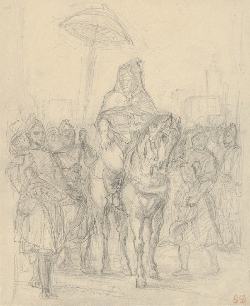 Study for ‘The Sultan of Morocco and His Entourage’ (ca. 1855–56) reproduction of painting by Eugène Delacroix. ALL GICLEE PR...