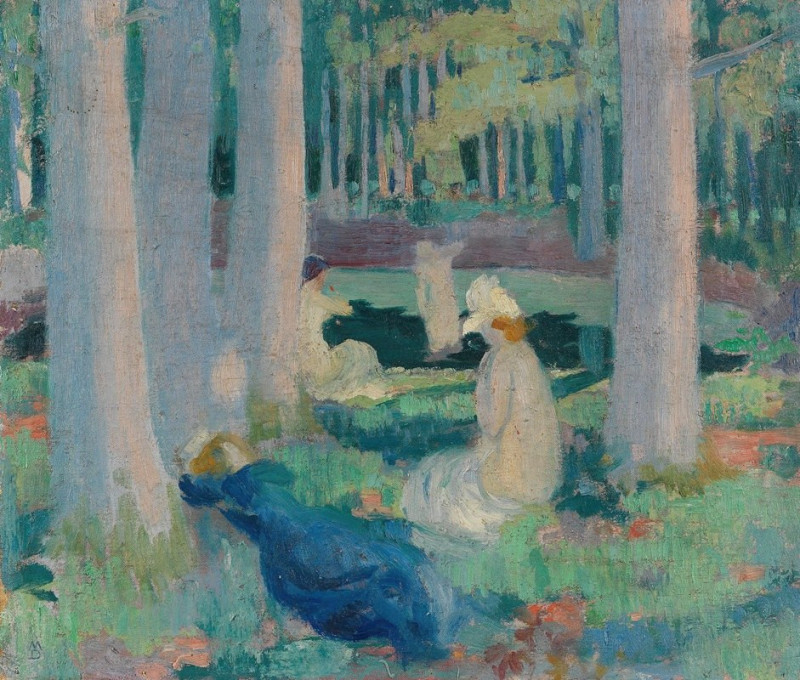 Dans la Forêt (Baignade à la Mare aux Canes) (1898) reproduction of painting by Maurice Denis. ALL GICLEE PRINTS