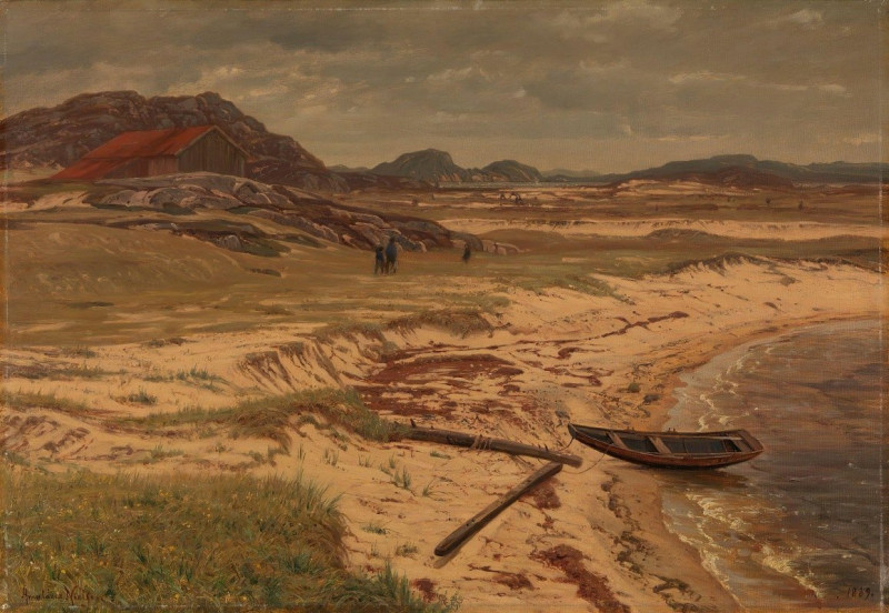 From the Risøbank near Mandal (1889) reproduction of painting by Amaldus Nielsen. ALL GICLEE PRINTS