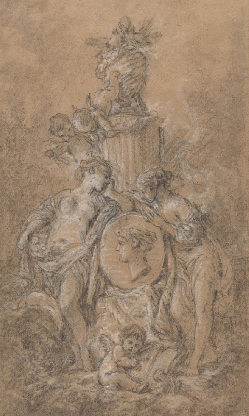 Design for a Funeral Monument (c. 1767) reproduction of painting by Francois Boucher. ALL GICLEE PRINTS