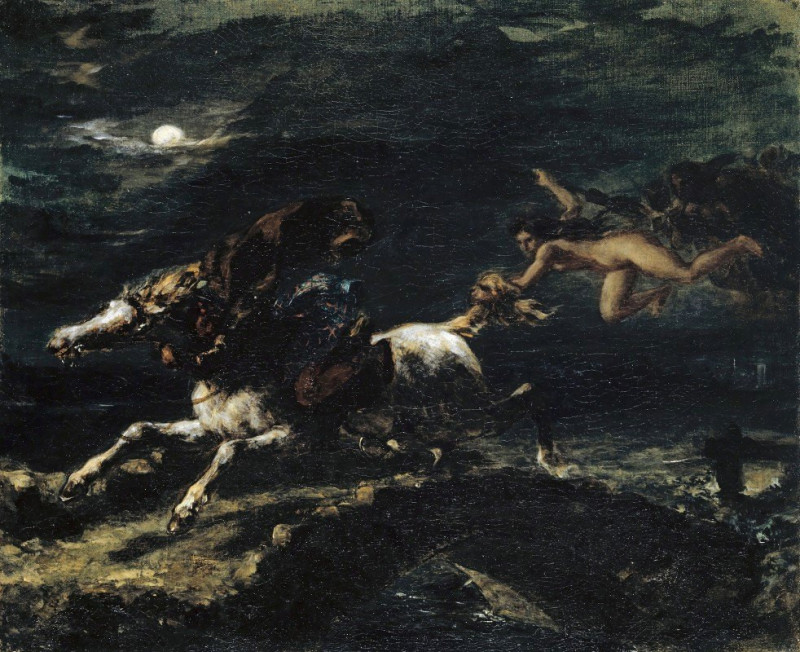 Tam O’Shanter Pursued by the Witches (1849) reproduction of painting by Eugène Delacroix. ALL GICLEE PRINTS