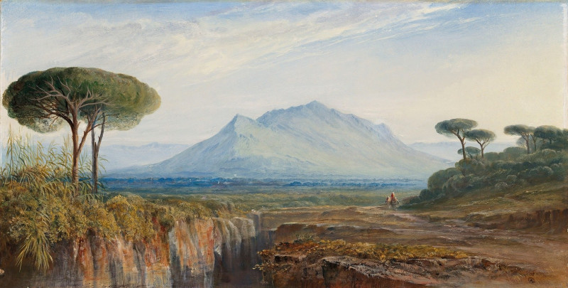 Monte Soratte near Rome reproduction of painting by Edward Lear. ALL GICLEE PRINTS