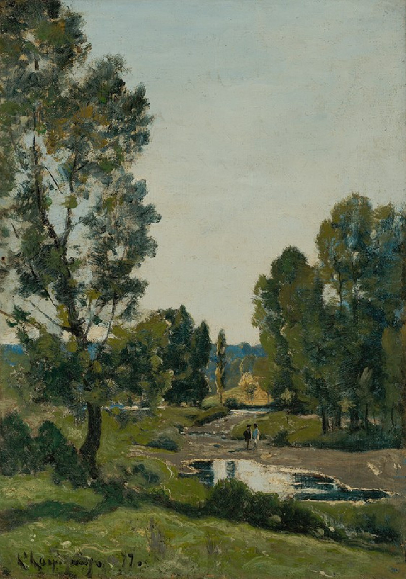 La flaque au bois (1877) reproduction of painting by Henri-Joseph Harpignies. ALL GICLEE PRINTS