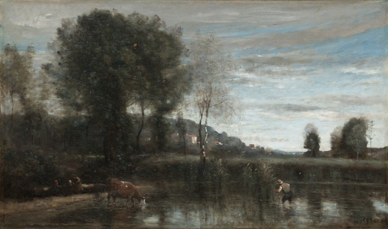 Pond at Ville-d’Avray (late 1860s) reproduction of painting by Jean-Baptiste-Camille Corot. ALL GICLEE PRINTS