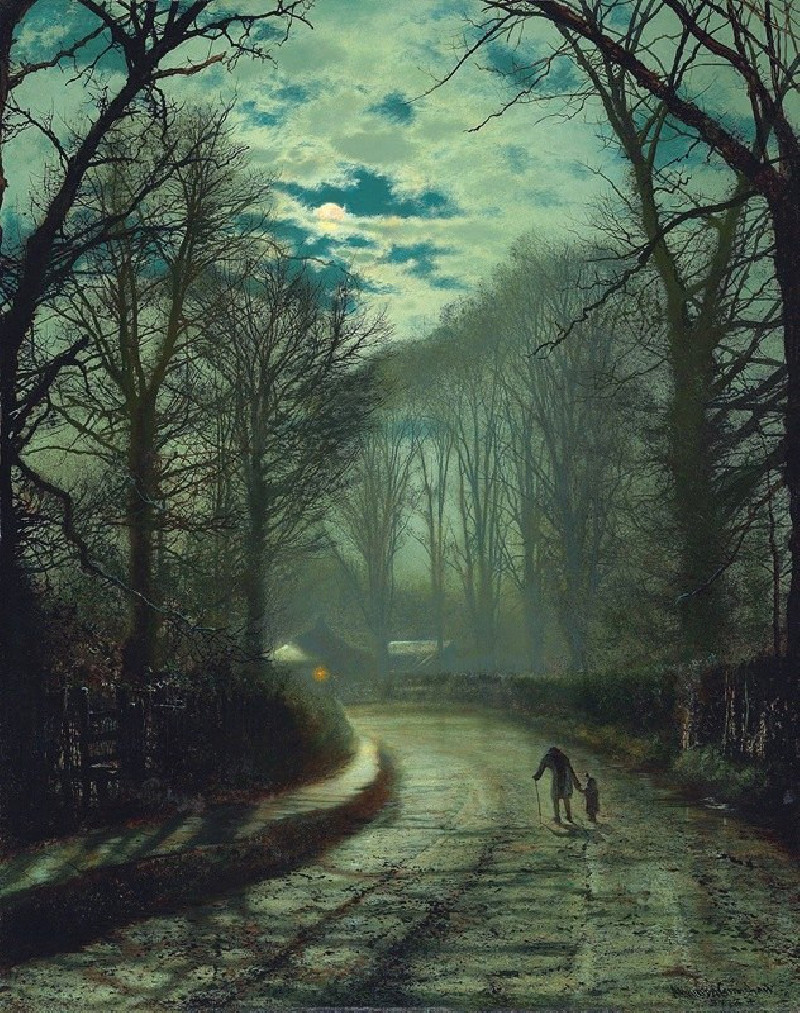 Nearing home (1872) reproduction of painting by John Atkinson Grimshaw. ALL GICLEE PRINTS