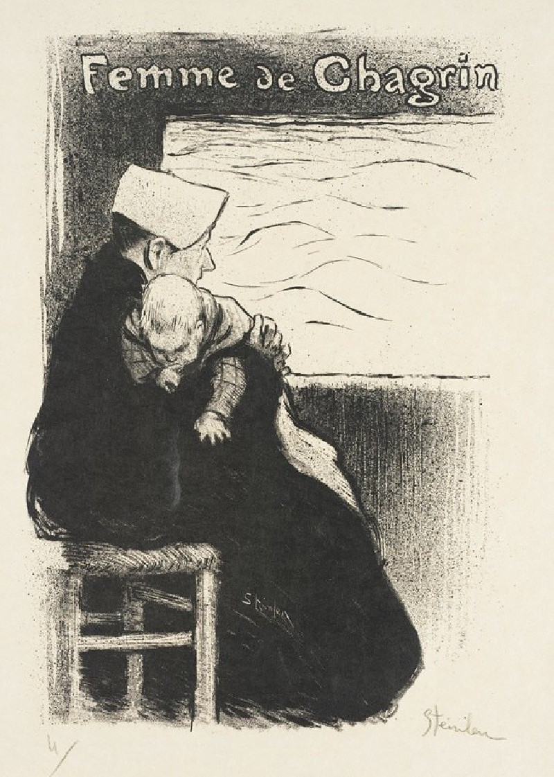 Femme de Chagrin (1894) reproduction of painting by Théophile Alexandre Steinlen. ALL GICLEE PRINTS